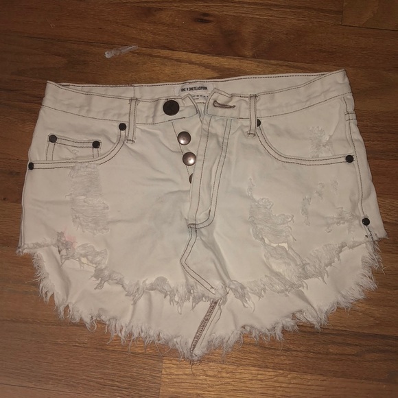 One Teaspoon White Denim Skirt - Picture 1 of 4